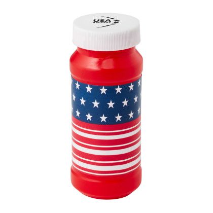 Custom 4 oz. Patriotic Bubbles Imprinted on Cap - Red