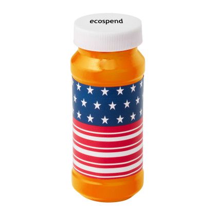 Custom 4 oz. Patriotic Bubbles Imprinted on Cap - Orange 