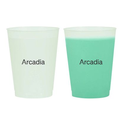 Custom 16 oz. Frosted Mood Reusable Flex Stadium Cup - Frosted Green Custom 16 oz. Frosted Mood Reusable Flex Stadium Cup - Frosted Green