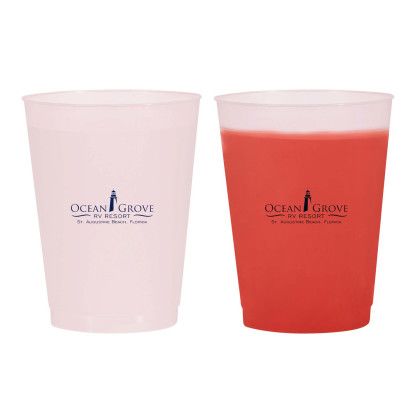 Custom 16 oz. Frosted Mood Reusable Flex Stadium Cup - Frosted Red Custom 16 oz. Frosted Mood Reusable Flex Stadium Cup - Frosted Red