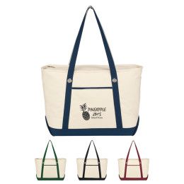 Custom Large 12 Oz. Cotton Canvas Sailing Tote Bag - All Color