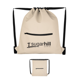 Custom Hudson RPET Drawstring Bag - Beige 