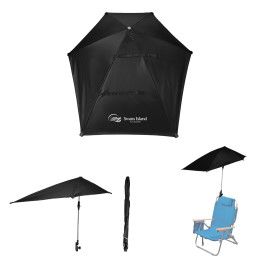 Custom 50" Arc SPF 50 Chair Umbrella With 100% RPET Canopy - Black 