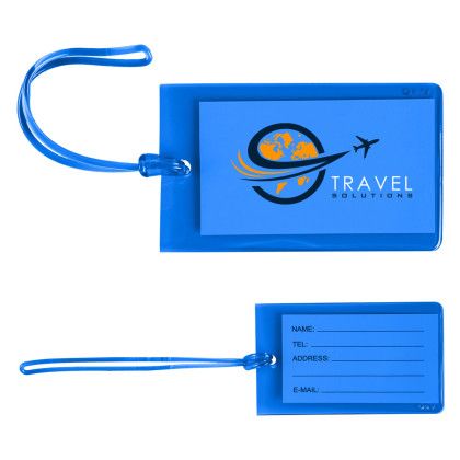 Custom Jelly Luggage Tag - Translucent Royal Blue 