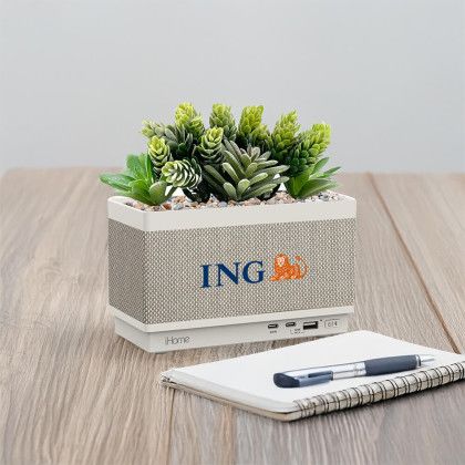 Custom IHome Powerplant Speaker and Charger - White Lifestyle View 