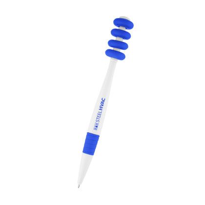Custom RABS Fidget Pen - White With Royal Blue 