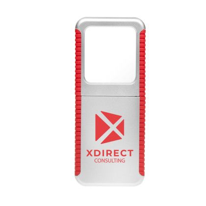 Custom Magnifier And Light - Silver/Red