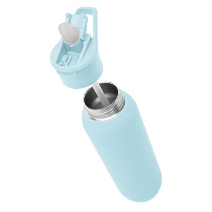 Custom 20 Oz. Hydrus Recycled Stainless Steel Bottle - Light Blue Open Cap View Custom 20 Oz. Hydrus Recycled Stainless Steel Bottle - Light Blue Open Cap View