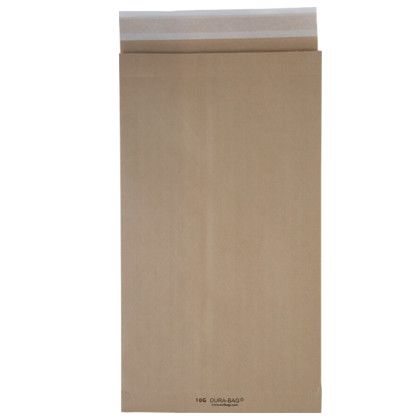 Custom One Color Dura-Bag Expandable Natural Paper Mailer - 10.5" x 19" x 3.75" - Back View 