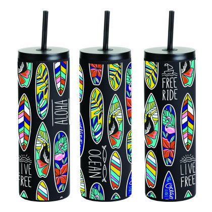Custom 20 oz Slim Rubberized Tumbler With Spill Reduction Straw - Black Custom 20 oz Slim Rubberized Tumbler With Spill Reduction Straw - Black