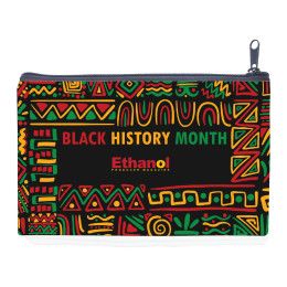Custom Sublimated Zippered Pouch - 8" W x 5" H - Black History