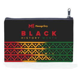 Custom Sublimated Zippered Pouch - 9" W x 6" H - Black History