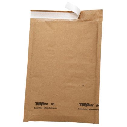 Custom One Color Natural Paper Bubble Mailer - 7.25" x 12" - Back View 