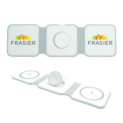 Custom iDock Foldable Multi Wireless Charger - White Custom iDock Foldable Multi Wireless Charger - White