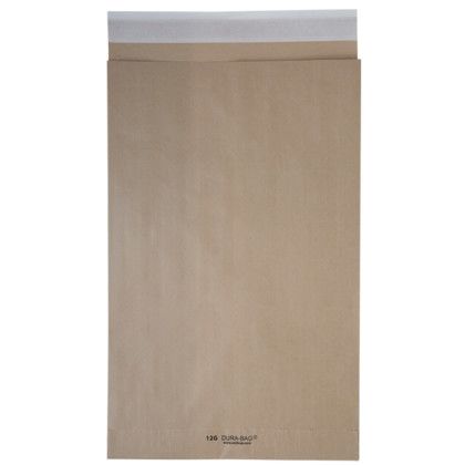 Custom One Color Dura-Bag Expandable Natural Paper Mailer - 12.5" x 20" x 4" - Back View 