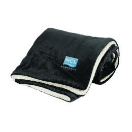 Custom Mink Sherpa Blanket - Solid - Black