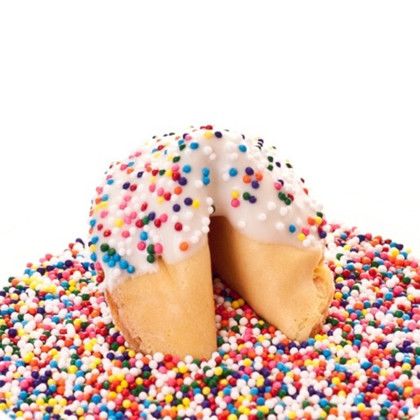 Custom Traditional Fortune Cookies Chocolate Covered with Rainbow Sprinkles - All Flavor