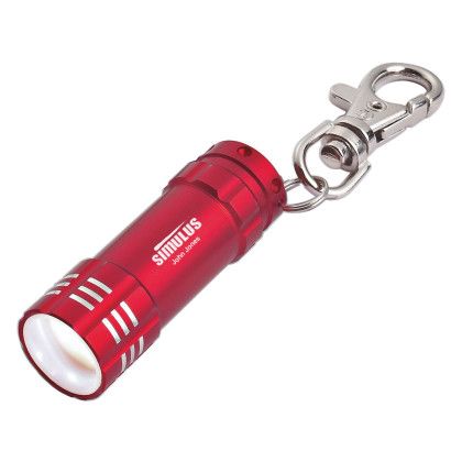 Custom Mini Aluminum LED Light with Key Clip - Red