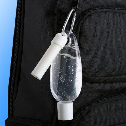 Custom Sanitizer & Lip Moisturizer Carabiner Kit - In Use 