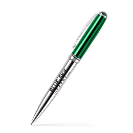 Custom Brass Ballpoint Twist Metal Pen - Translucent Green