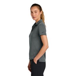 Custom Nike Women's Dri-FIT Smooth Heather Polo - Anthracite Heather Side View 