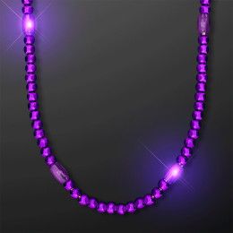 Custom Blank Purple Party LED Bead Necklaces - Purple