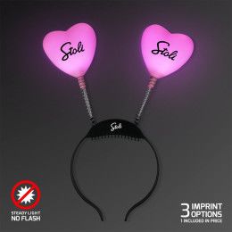 Custom Light Up Love Hearts Head Boppers - Pink