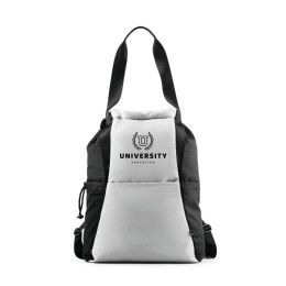 Custom Echelon Recycled Convertible Backpack Tote Bag - Black/Gray