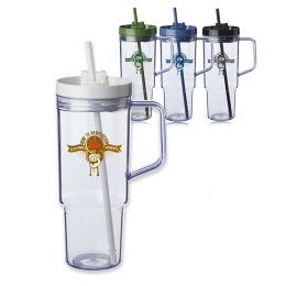 Custom 40 oz. Lincoln Plastic Tumbler with Handle Custom 40 oz. Lincoln Plastic Tumbler with Handle