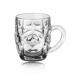 Custom 10 oz. ARC Britannia Glass Beer Mugs - Color Bottom - Black 