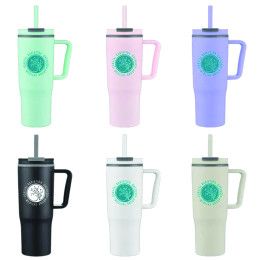 Custom Boulder 30 oz Straw Travel Mug - All Color