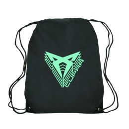 Custom Altair Black Trim Drawstring Bag - Black