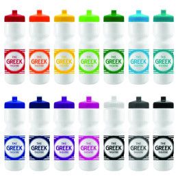 Custom Cyclo-Cross 28 oz Bike Bottle - White w/Push-Pull Lid - All color
