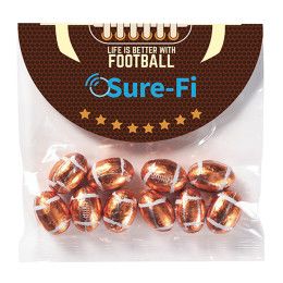 Custom Half-Time Header Bags - Large Half Chocolate Footballs