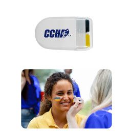 Custom Face Paint - Blue & Yellow