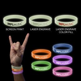 Custom Glow Silicone Bracelet - All Color Custom Glow Silicone Bracelet - All Color