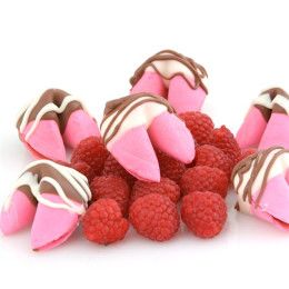Custom Chocolate Covered Fortune Cookies - Raspberry