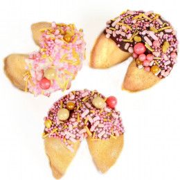 Custom Champagne & Gold Fortune Cookies - Pink and Gold