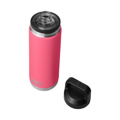 Custom YETI Rambler 26 oz. Water Bottle with Chug Cap - Pink Cap Off