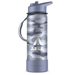 Frost Buddy 24 oz Sports Buddy Bottle with Paracord Handle, Whistle and Compass - Snow Camo