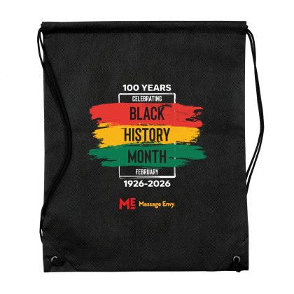Custom Full Color Black History Month Drawstring Tote - Black Custom Full Color Black History Month Drawstring Tote - Black
