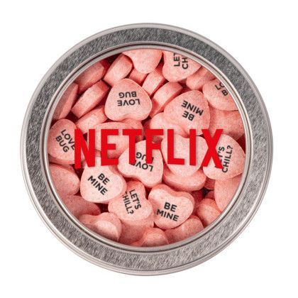 Custom Small Top View Tin - Imprinted Conversation Hearts - Silver 