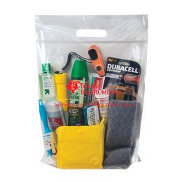 Custom Crystal Clear Zip-Tight Bag with Die Cut Handle - 12 x 12 x 6 Custom Crystal Clear Zip-Tight Bag with Die Cut Handle - 12 x 12 x 6