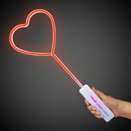 Custom Red Heart Neon Wand - Full Color - Lifestyle View 