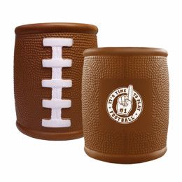 Custom Sports Themed Beverage Cooler - Football - Brown With White 