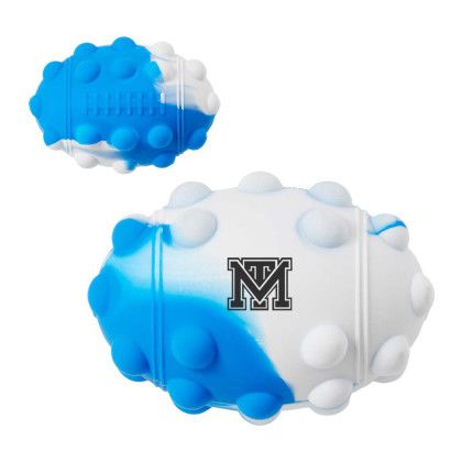 Custom Football Push Pop Ball - Blue/White 