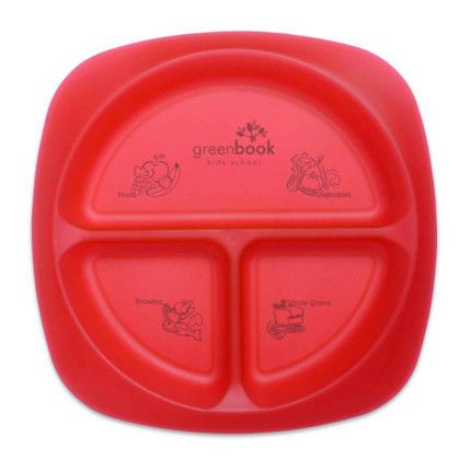 Custom Children's Portion Plate  - Translucent Red