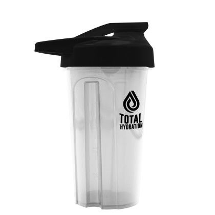 Custom Evo Shaker Tumbler with Drink-Thru Lid and Mixing Ball - 20 oz. - Frost with Black