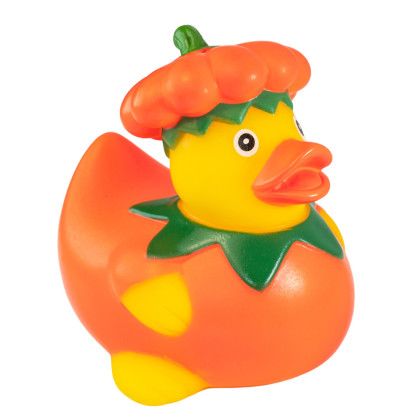 Custom Pumpkin Rubber Duck - Side View 