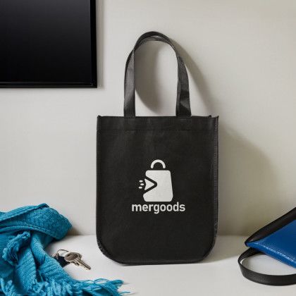 Custom ReGen RPET Non-Woven Fashion Tote Bag - Black Lifestyle View 